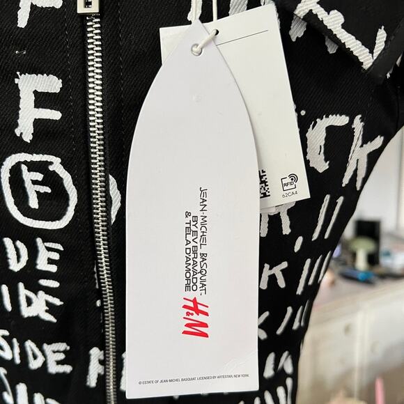 H&M Basquiat x Ev Bravado & Téla D'Amore LONG DENIM CORSET-STYLE DRESS Small NWT - Picture 15 of 16